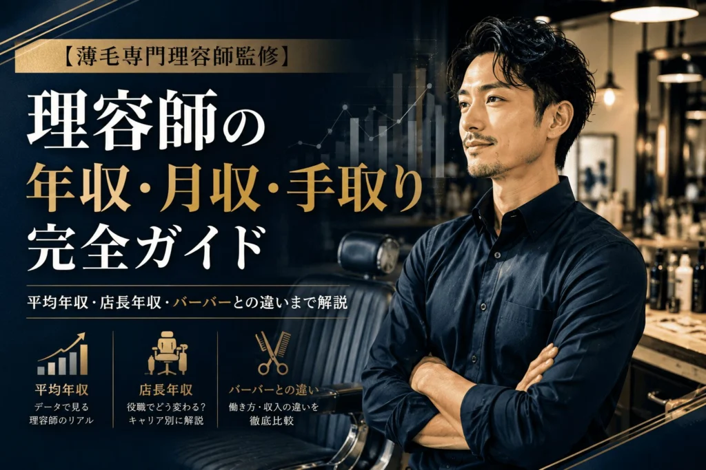 理容師の年収・月収・手取り完全ガイド　株式会社SARUTAHIKO 薄毛男性専門の理容室SARUTAHIKO