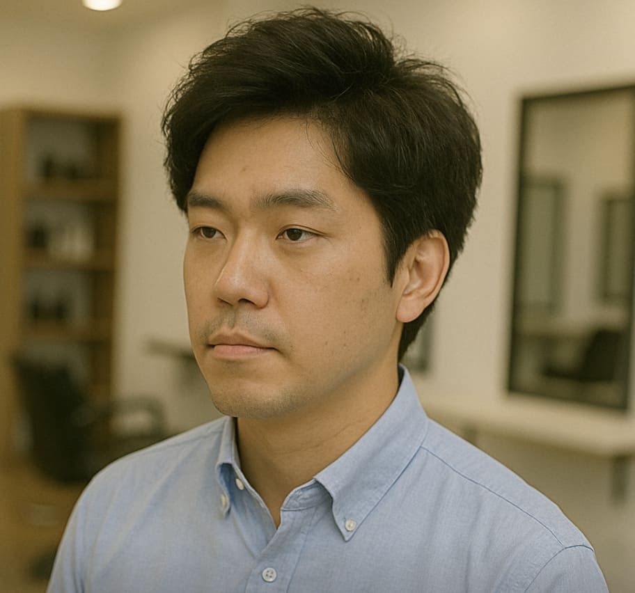 面長さん センター分け はげる 銀座 美容室 SARUTAHIKO