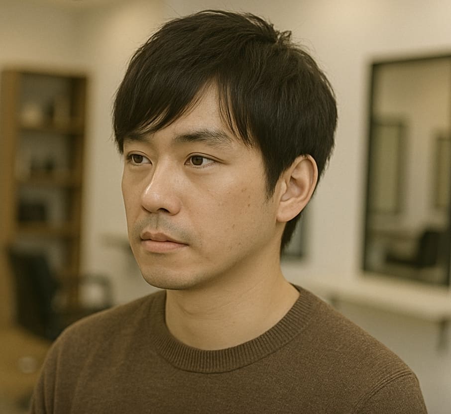 サイドバング 30代 男性 センター分け はげる 銀座 美容室 SARUTAHIKO