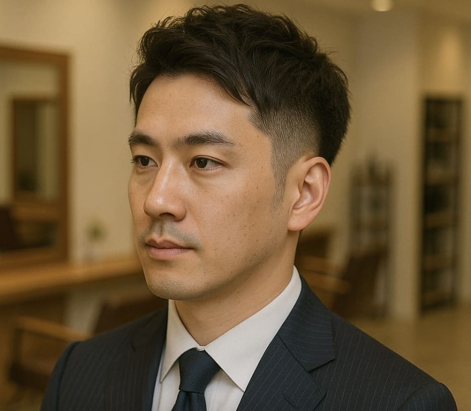 30代 ナチュラルツーブロック センター分け はげる 銀座 美容室 SARUTAHIKO