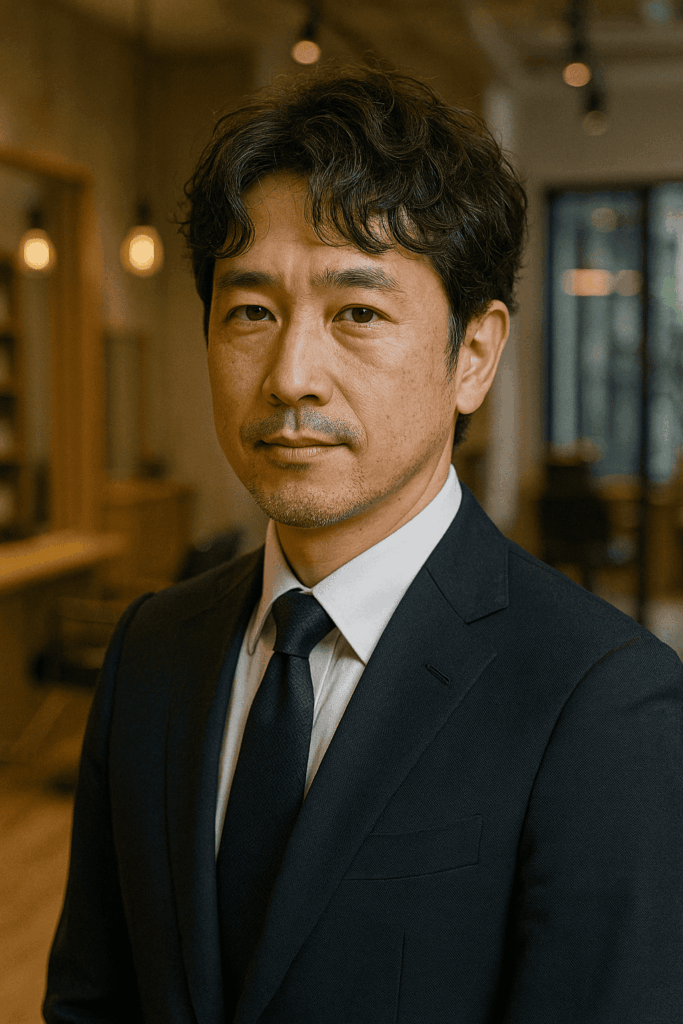 40代　ソフトツーブロック×ゆるパーマ