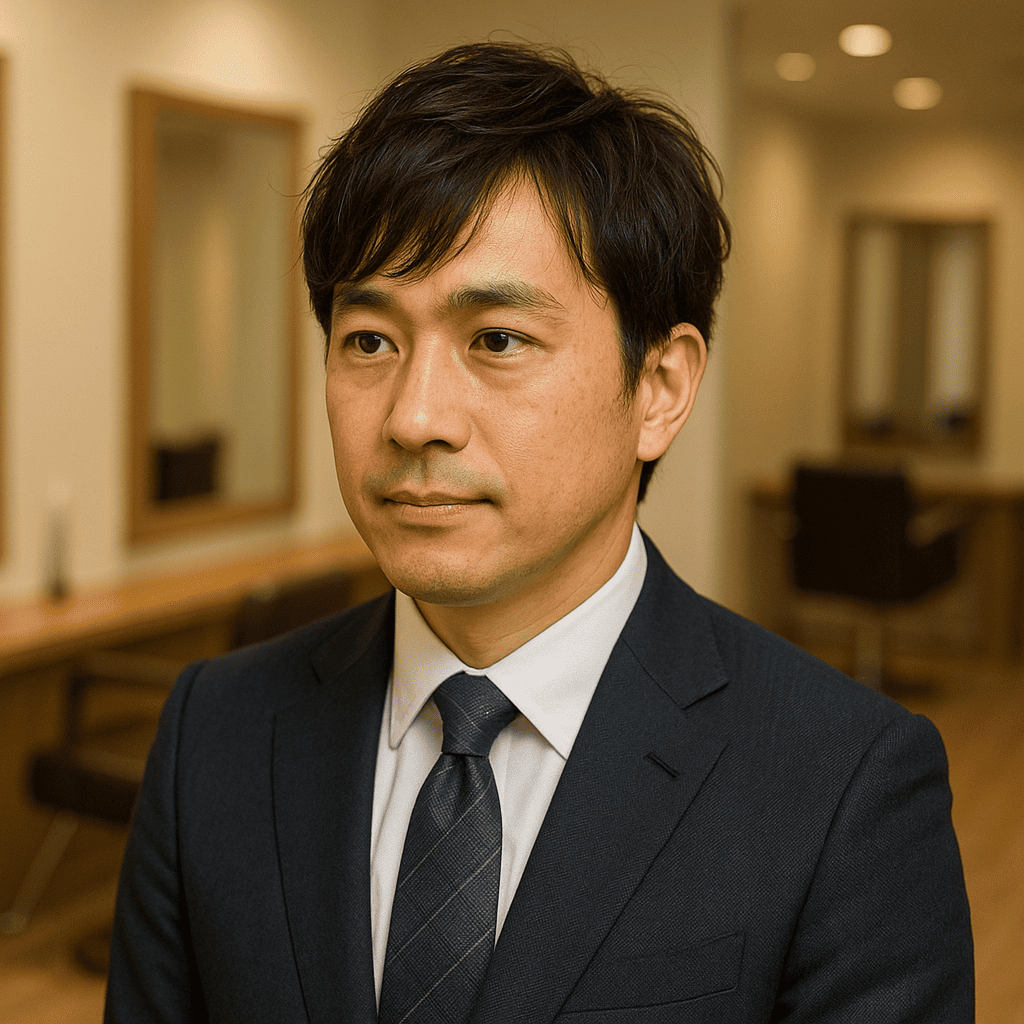 四角顔さん センター分け はげる 銀座 美容室 SARUTAHIKO
