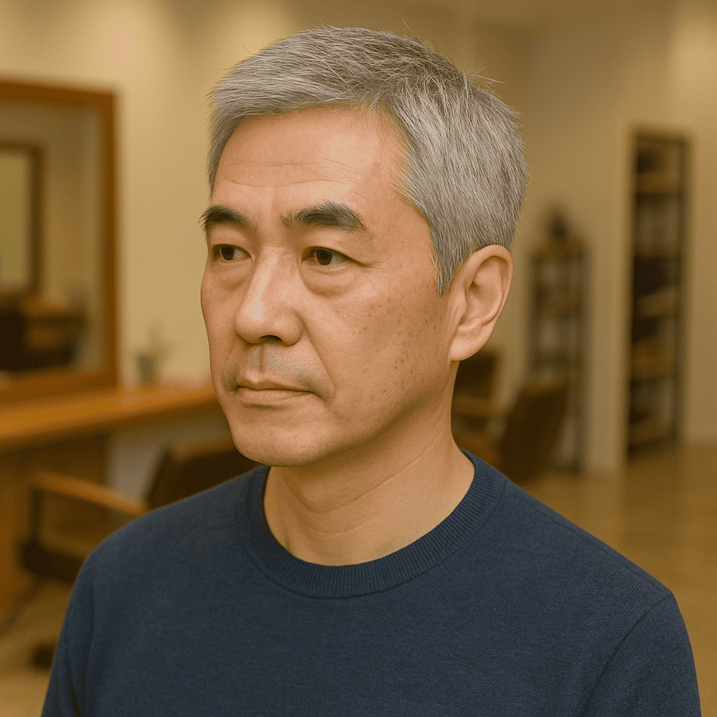 50代以上 センター分け はげる 銀座 美容室 SARUTAHIKO