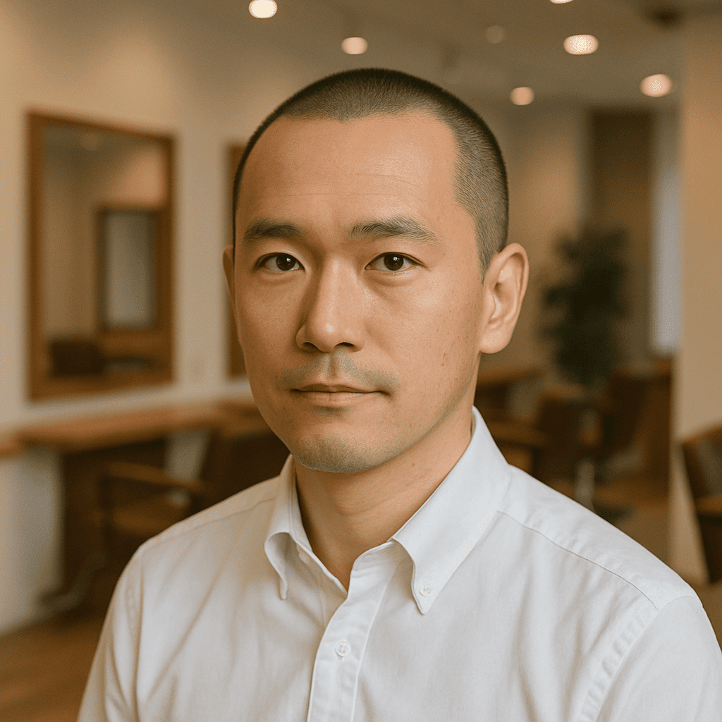 40代薄毛に似合うメンズカット 銀座 美容室 SARUTAHIKO 坊主アレンジ