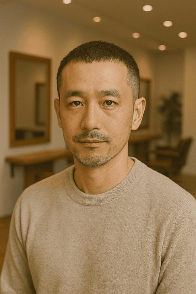 40代薄毛に似合うメンズカット 銀座 美容室 SARUTAHIKO ナチュラルクロップスタイル