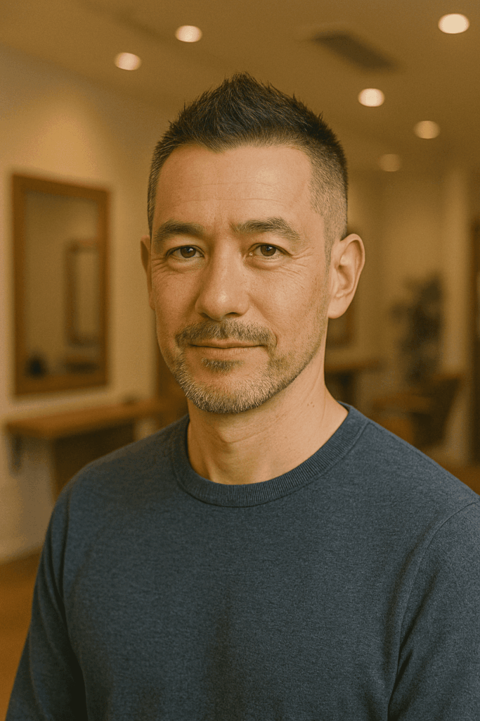 50代薄毛に似合うメンズカット 銀座 美容室　SARUTAHIKO　ソフトモヒカン
