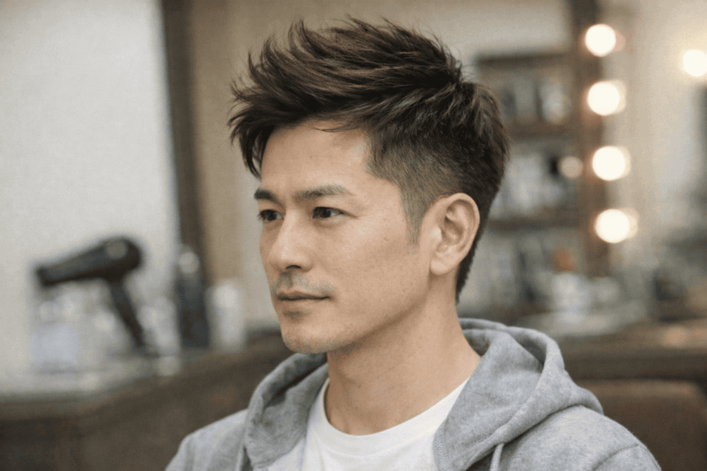 サイドを短く、トップを長めにするスタイル