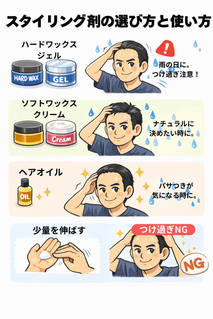 スタイリング剤の選び方と使い方