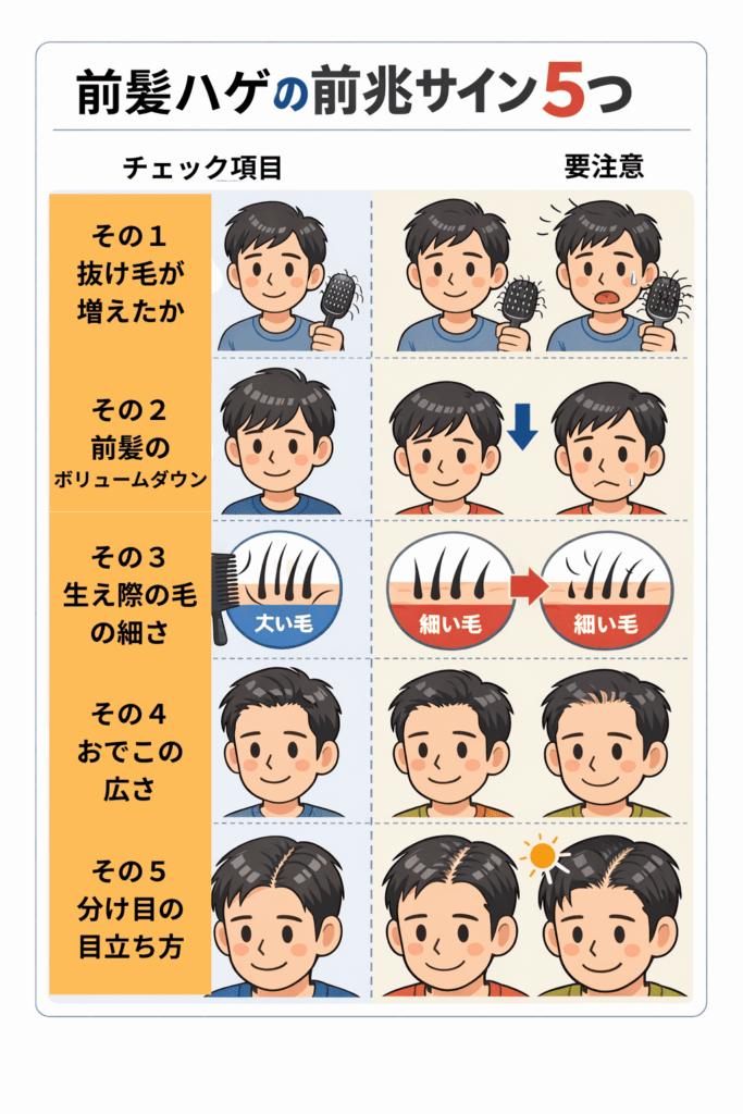 【薄毛専門理容師監修】前髪はげの男性必見!原因・改善法・似合う髪型を解説