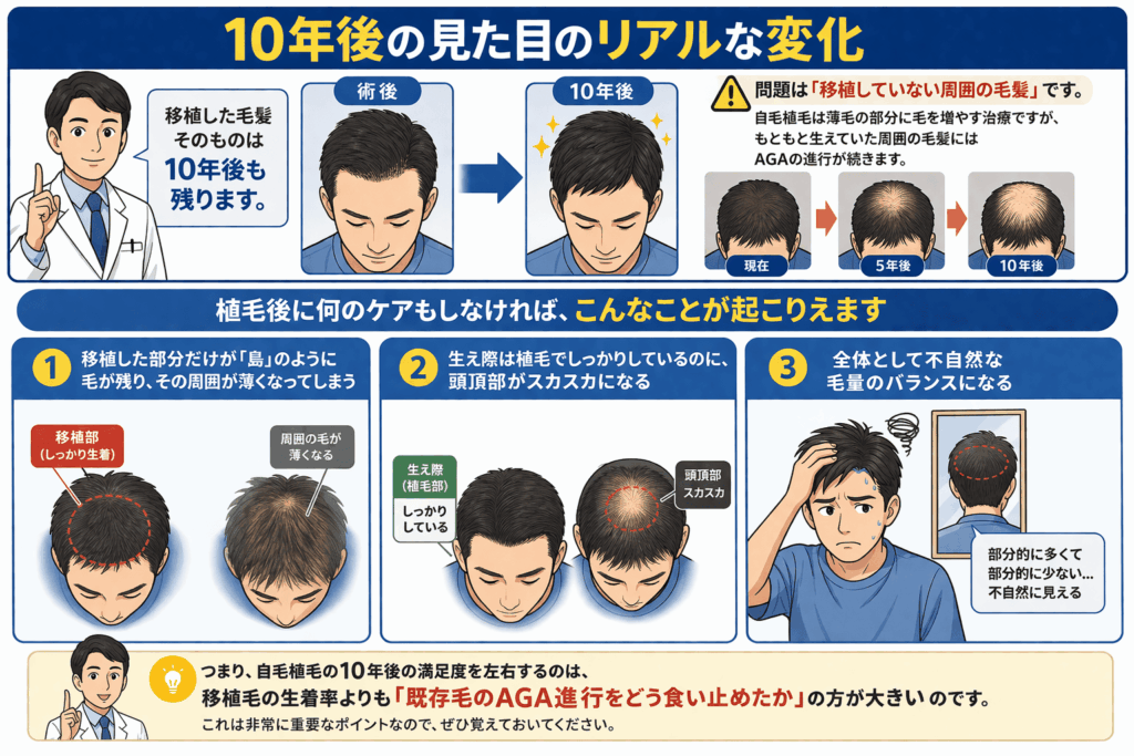 10年後の自毛植毛の変化