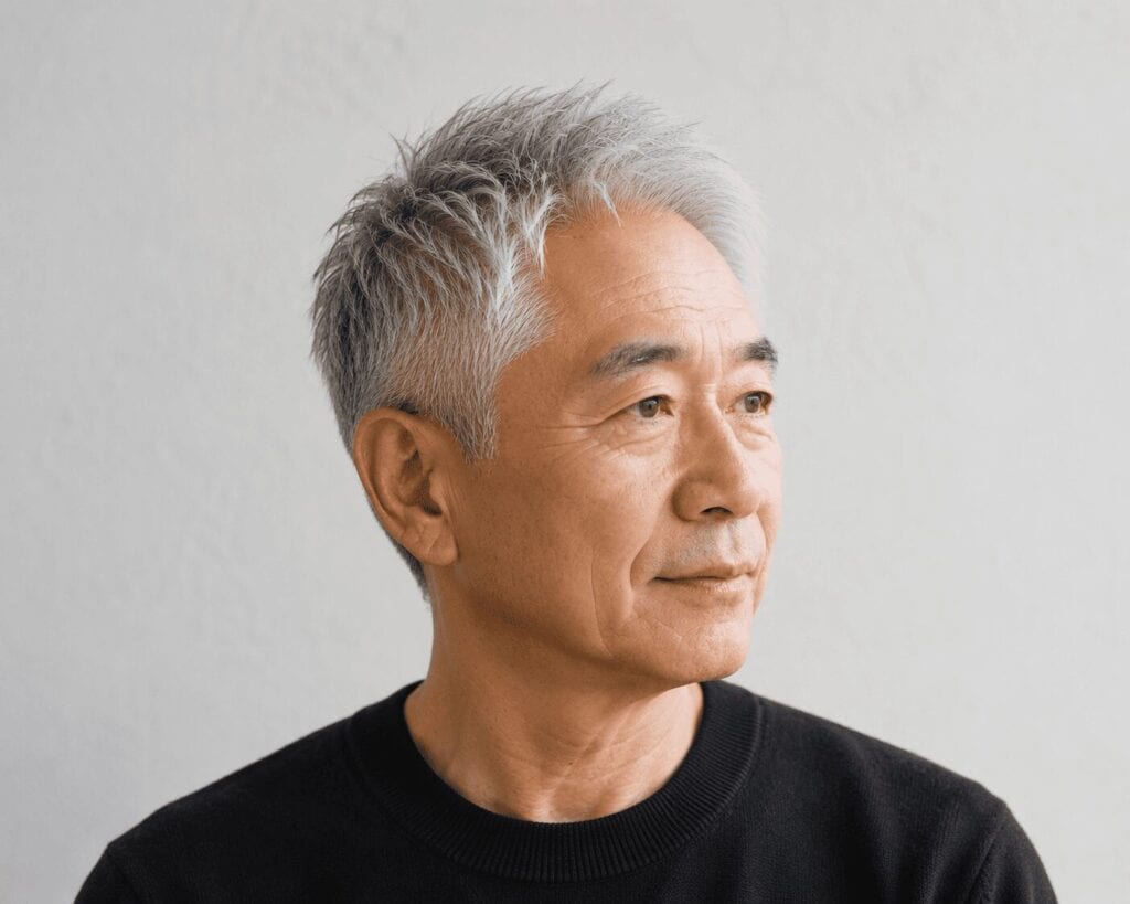 70代男性 5. 白髪を活かしたショート