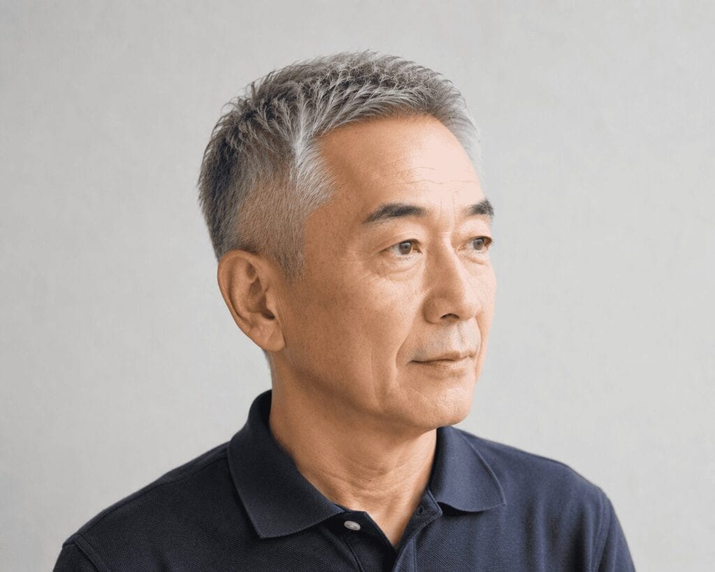 70代男性 6. サイドを抑えたショート