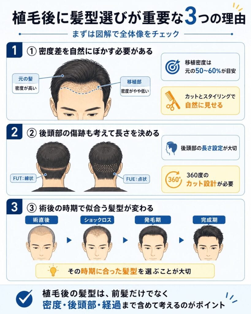 植毛後の髪型選びが重要な3つの理由