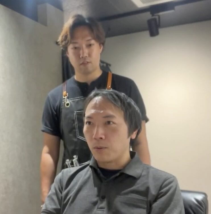M字薄毛と前髪の割れにお悩みの40代男性のカット前