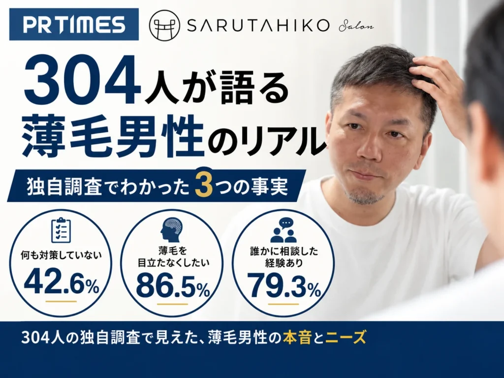 SARUTAHIKOが薄毛男性304人を対象に実施した独自調査の結果