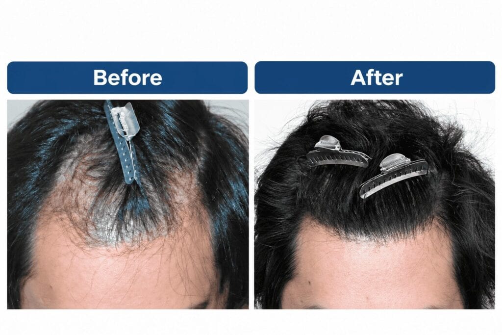 植毛前後のヘアライン比較 (1)